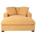 Chaise longue, tissu peluche, pieds en bois massif, 1–2 personnes