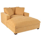 Chaise longue, tissu peluche, pieds en bois massif, 1–2 personnes