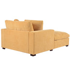 Chaise longue, tissu peluche, pieds en bois massif, 1–2 personnes