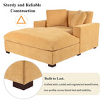 Chaise longue, tissu peluche, pieds en bois massif, 1–2 personnes