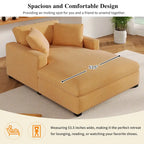 Chaise longue, tissu peluche, pieds en bois massif, 1–2 personnes
