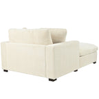 Chaise longue, tissu peluche, pieds en bois massif, 1–2 personnes