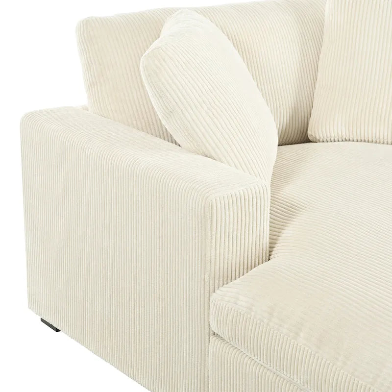 Chaise longue, tissu peluche, pieds en bois massif, 1–2 personnes