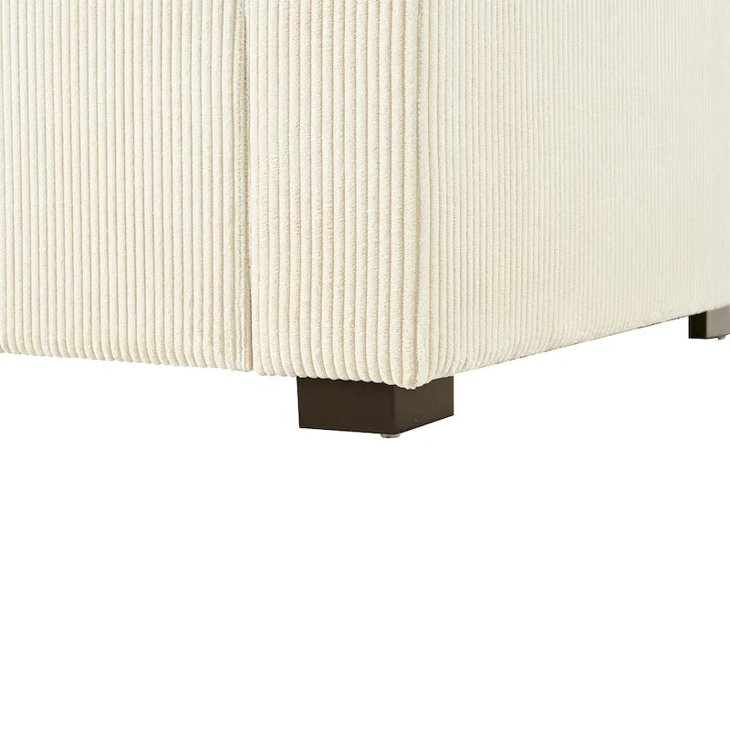 Chaise longue, tissu peluche, pieds en bois massif, 1–2 personnes