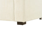 Chaise longue, tissu peluche, pieds en bois massif, 1–2 personnes