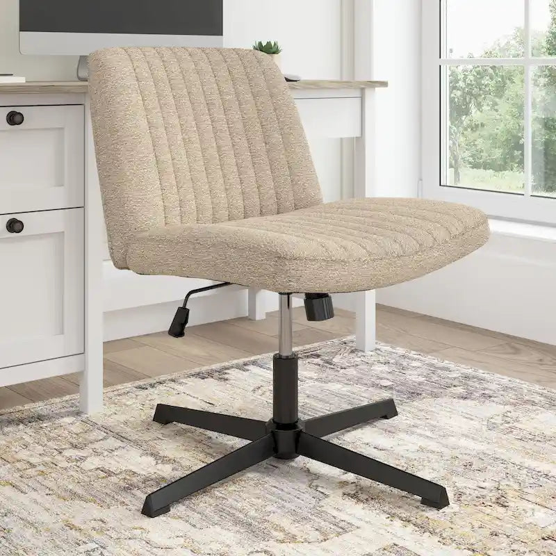 Fauteuil de bureau sans accoudoirs et sans roulettes, Individuel, Beige froid / Anthracite foncé / Crème clair