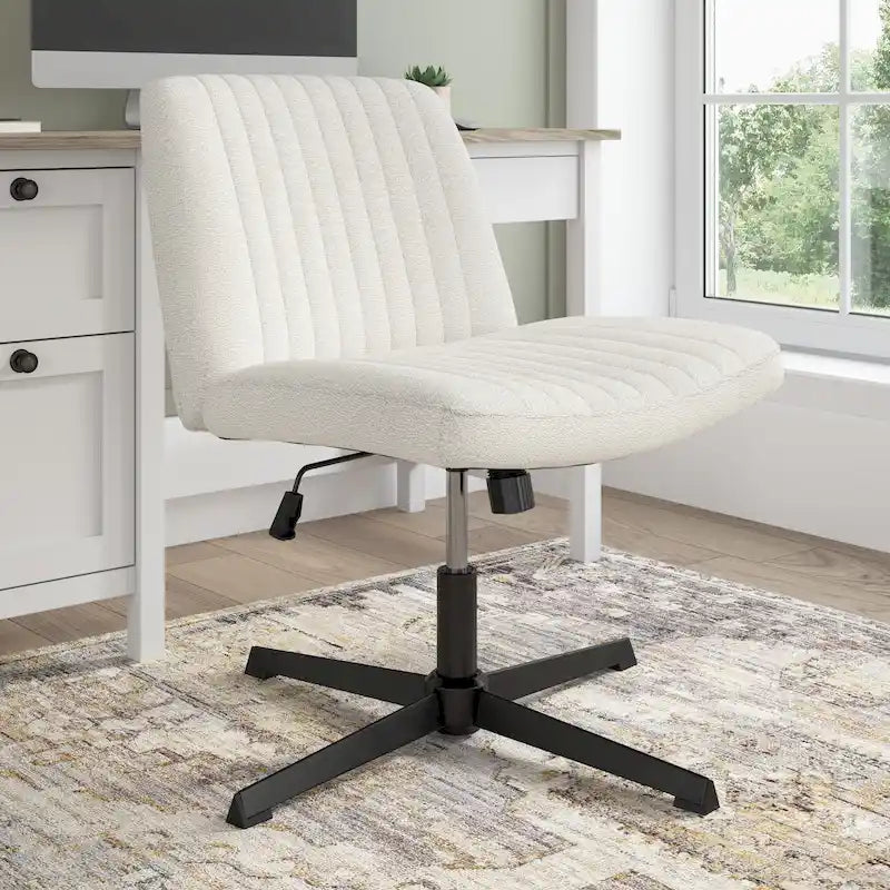 Fauteuil de bureau sans accoudoirs et sans roulettes, Individuel, Beige froid / Anthracite foncé / Crème clair
