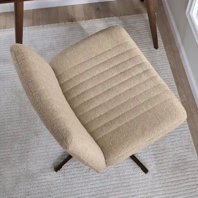 Fauteuil de bureau sans accoudoirs et sans roulettes, Individuel, Beige froid / Anthracite foncé / Crème clair