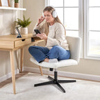 Fauteuil de bureau sans accoudoirs et sans roulettes, Individuel, Beige froid / Anthracite foncé / Crème clair