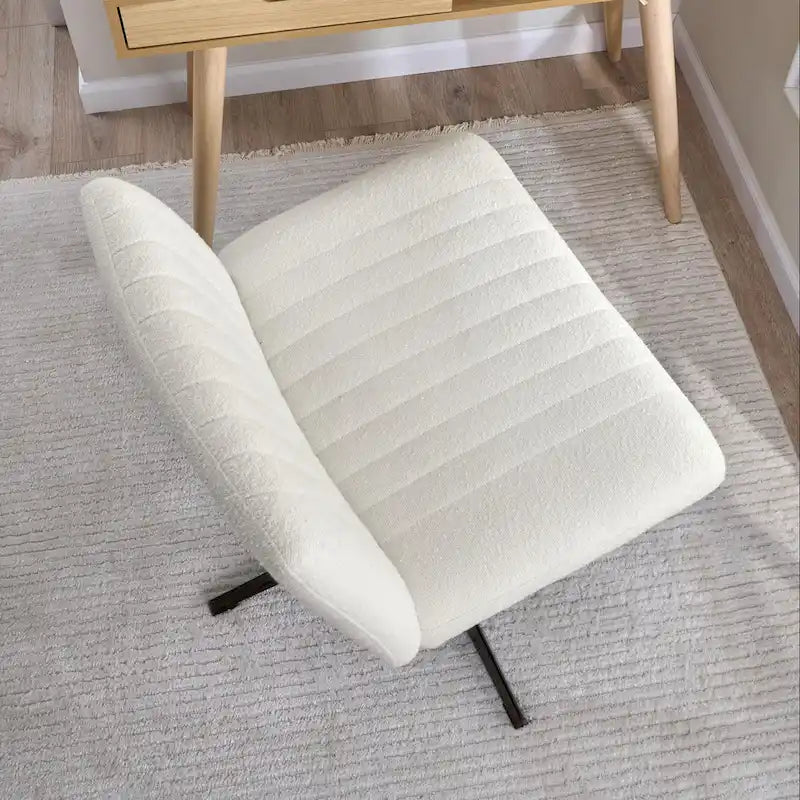 Fauteuil de bureau sans accoudoirs et sans roulettes, Individuel, Beige froid / Anthracite foncé / Crème clair