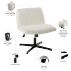 Fauteuil de bureau sans accoudoirs et sans roulettes, Individuel, Beige froid / Anthracite foncé / Crème clair