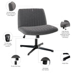 Fauteuil de bureau sans accoudoirs et sans roulettes, Individuel, Beige froid / Anthracite foncé / Crème clair