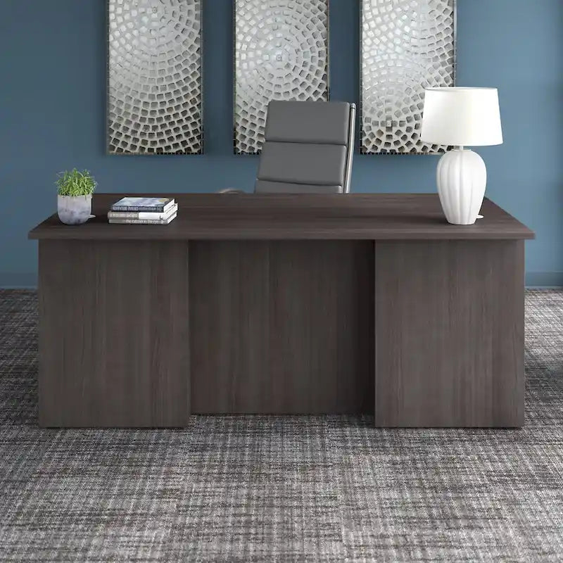 Bureau de direction de 183 cm – Chêne clair / Noyer cendré / Gris orage / Noyer noir, pour 1 personne