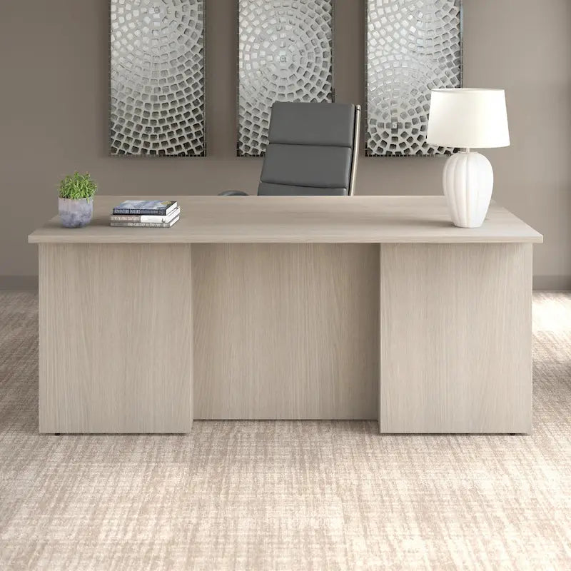 Bureau de direction de 183 cm – Chêne clair / Noyer cendré / Gris orage / Noyer noir, pour 1 personne