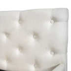 Canapé-lit capitonné en lin avec lit gigogne Twin XL, Full XL, Beige/Rose, 2 couchages