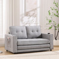 Canapé-lit futon convertible 3-en-1, 2 places, Gris clair / Beige / Gris foncé / Marron