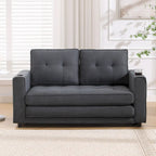 Canapé-lit futon convertible 3-en-1, 2 places, Gris clair / Beige / Gris foncé / Marron