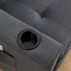 Canapé-lit futon convertible 3-en-1, 2 places, Gris clair / Beige / Gris foncé / Marron