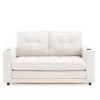 Canapé-lit futon convertible 3-en-1, 2 places, Gris clair / Beige / Gris foncé / Marron