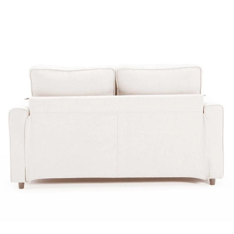 Canapé-lit futon convertible 3-en-1, 2 places, Gris clair / Beige / Gris foncé / Marron