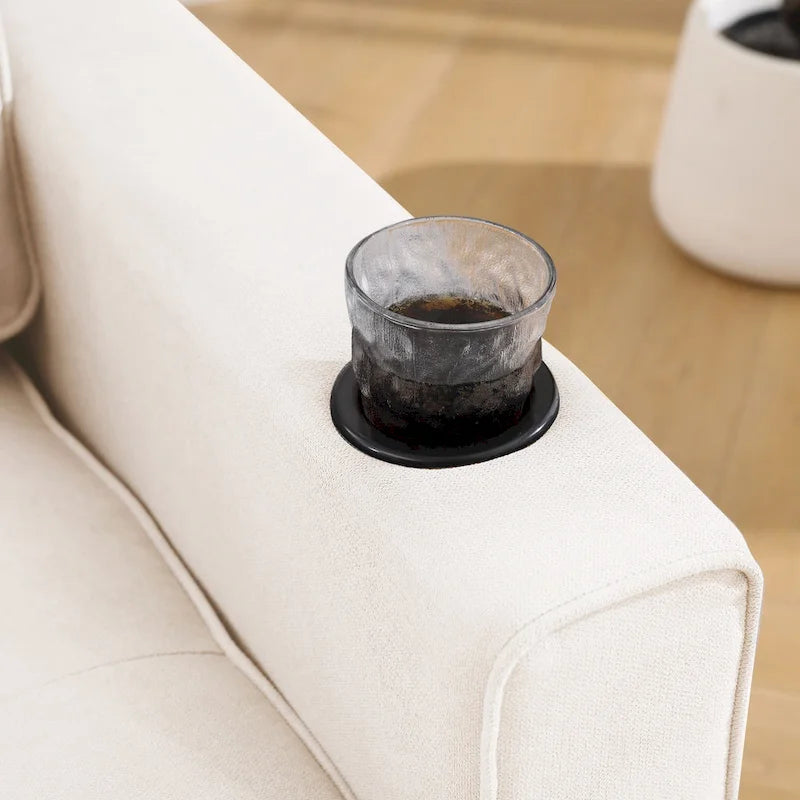 Canapé-lit futon convertible 3-en-1, 2 places, Gris clair / Beige / Gris foncé / Marron