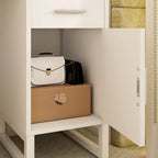 Coiffeuse avec station de charge, 4 tiroirs et armoire réversible – Rose / Noir / Blanc / Cyan, 1 personne