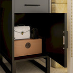 Coiffeuse avec station de charge, 4 tiroirs et armoire réversible – Rose / Noir / Blanc / Cyan, 1 personne