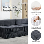 Fauteuil de canapé modulaire convertible en chenille, lit 1 place