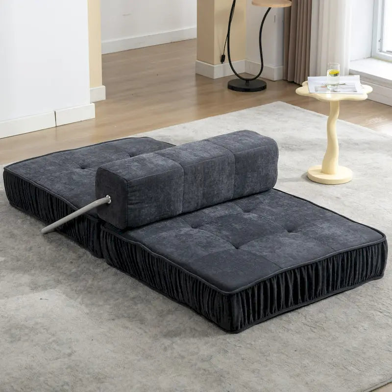 Fauteuil de canapé modulaire convertible en chenille, lit 1 place