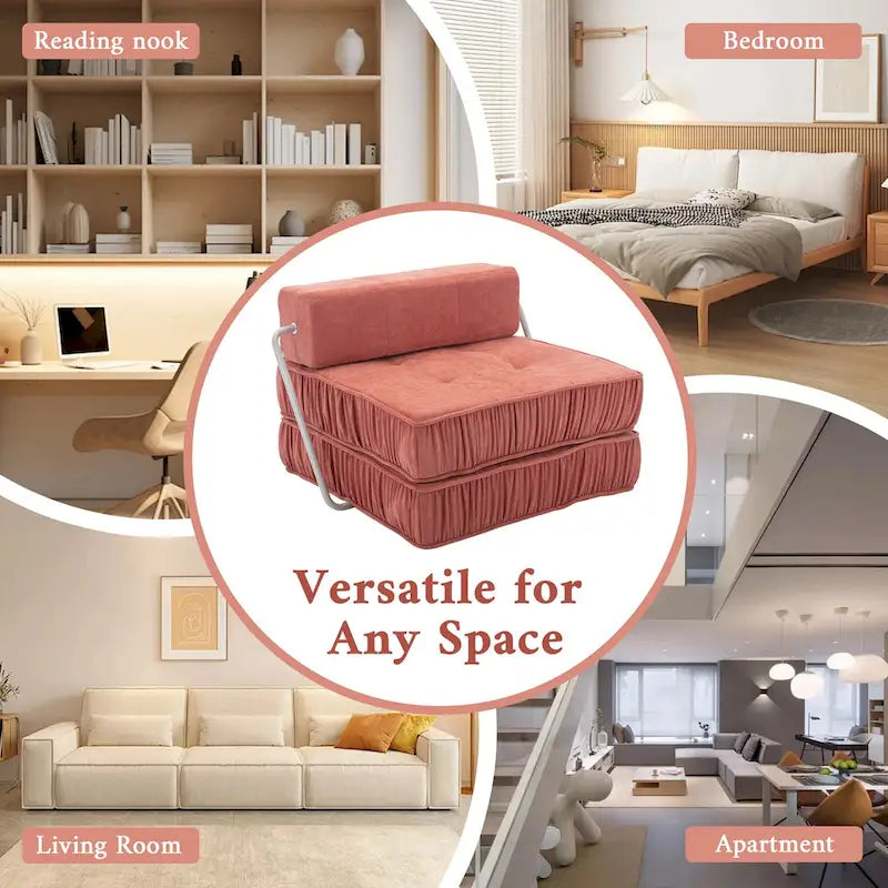 Fauteuil de canapé modulaire convertible en chenille, lit 1 place