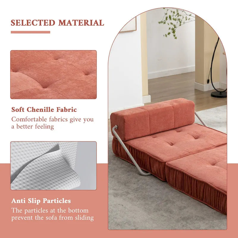 Fauteuil de canapé modulaire convertible en chenille, lit 1 place