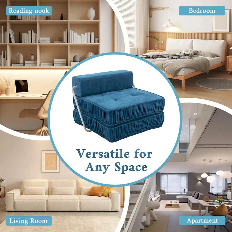 Fauteuil de canapé modulaire convertible en chenille, lit 1 place