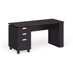 Bureau de télétravail 2 tiroirs Espresso 150 cm, 1 personne
