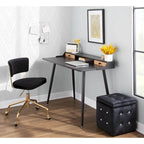 Bureau de travail mi-siècle, Noyer / Noir et Naturel / Bois naturel et noir, 1 personne