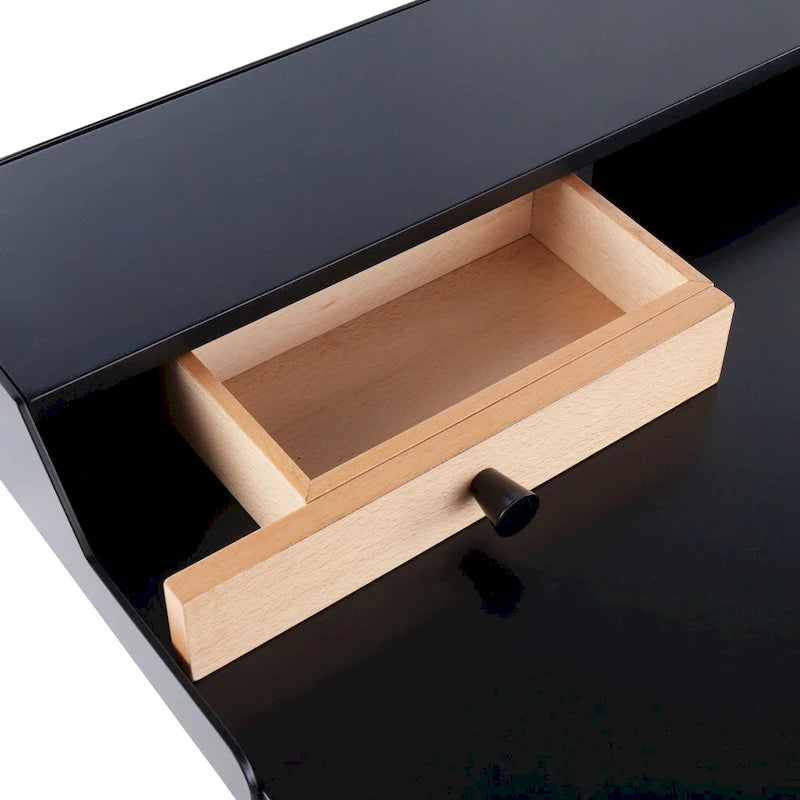 Bureau de travail mi-siècle, Noyer / Noir et Naturel / Bois naturel et noir, 1 personne