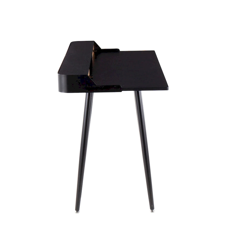 Bureau de travail mi-siècle, Noyer / Noir et Naturel / Bois naturel et noir, 1 personne