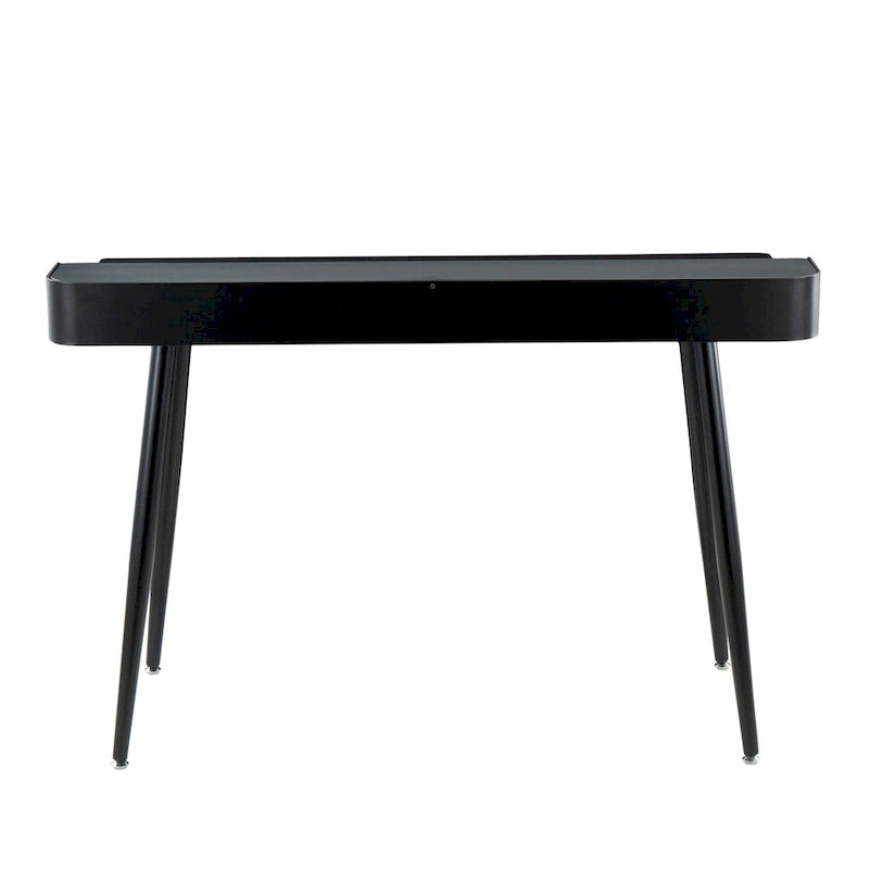Bureau de travail mi-siècle, Noyer / Noir et Naturel / Bois naturel et noir, 1 personne