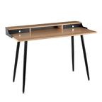 Bureau de travail mi-siècle, Noyer / Noir et Naturel / Bois naturel et noir, 1 personne