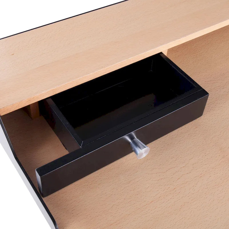 Bureau de travail mi-siècle, Noyer / Noir et Naturel / Bois naturel et noir, 1 personne