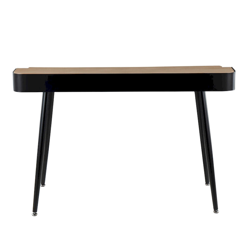 Bureau de travail mi-siècle, Noyer / Noir et Naturel / Bois naturel et noir, 1 personne