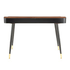 Bureau de travail mi-siècle, Noyer / Noir et Naturel / Bois naturel et noir, 1 personne