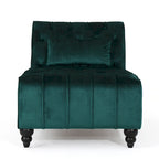 Chaise longue en velours gris / grenat / sarcelle foncée, capitonnée, une place