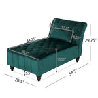 Chaise longue en velours gris / grenat / sarcelle foncée, capitonnée, une place