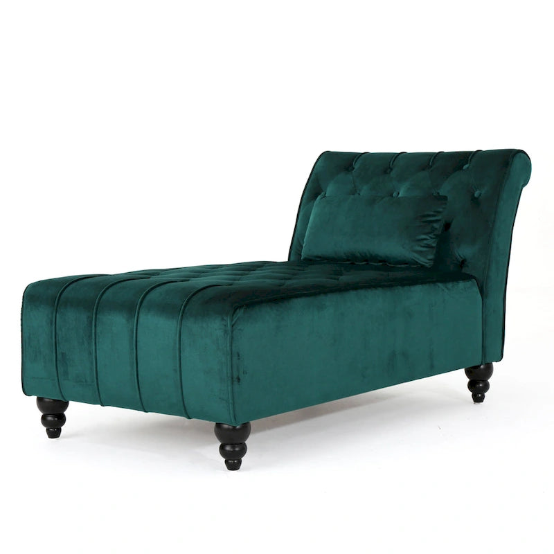 Chaise longue en velours gris / grenat / sarcelle foncée, capitonnée, une place