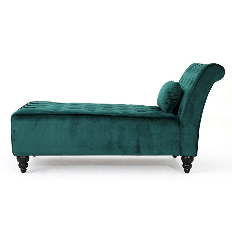 Chaise longue en velours gris / grenat / sarcelle foncée, capitonnée, une place