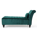 Chaise longue en velours gris / grenat / sarcelle foncée, capitonnée, une place