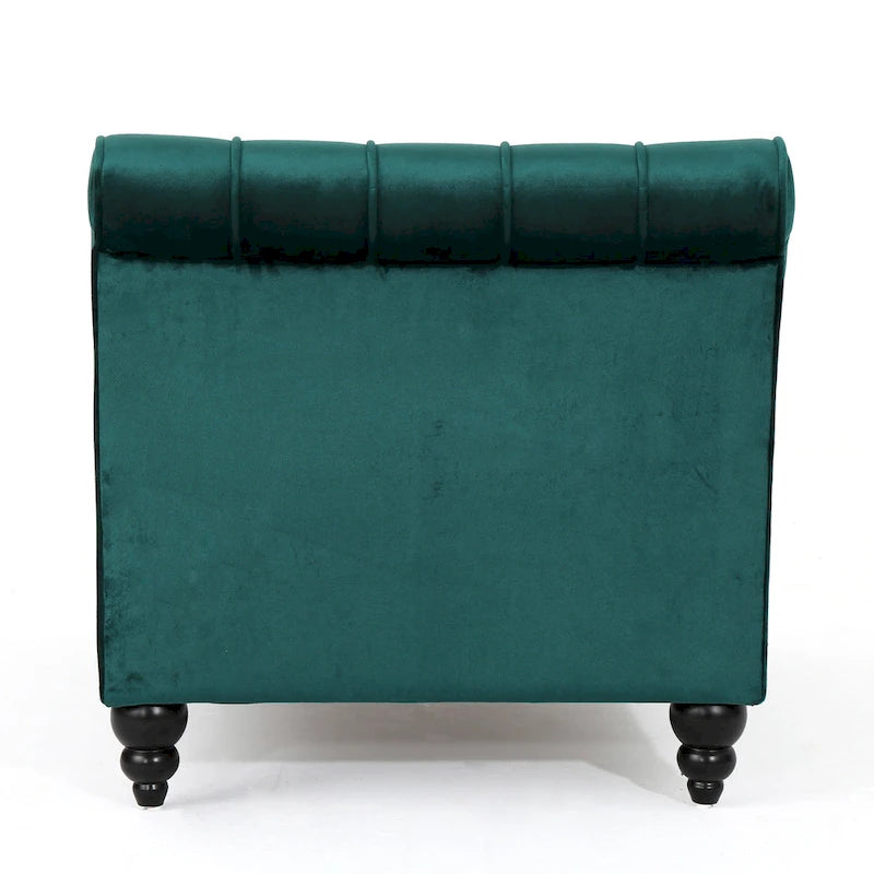 Chaise longue en velours gris / grenat / sarcelle foncée, capitonnée, une place