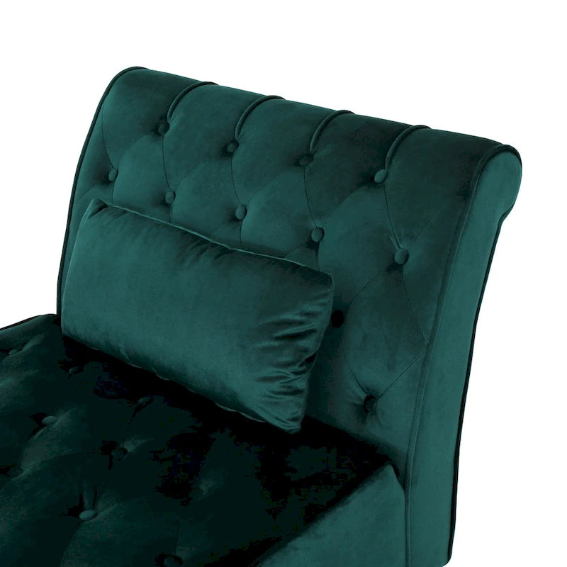 Chaise longue en velours gris / grenat / sarcelle foncée, capitonnée, une place