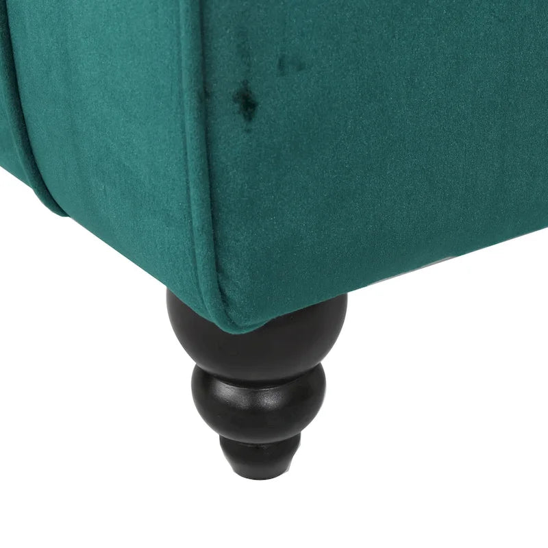 Chaise longue en velours gris / grenat / sarcelle foncée, capitonnée, une place