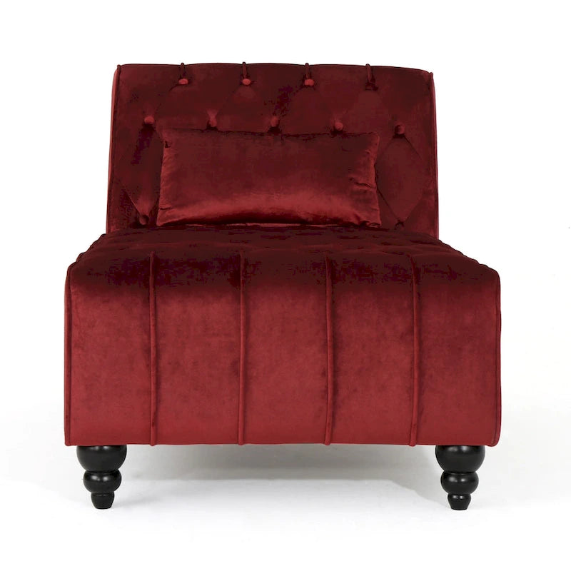 Chaise longue en velours gris / grenat / sarcelle foncée, capitonnée, une place